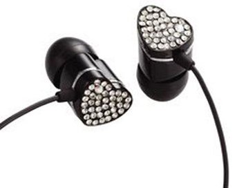 E11003 ELECOM HEART "Gem Drops" Jewel Type Stereo Headphones - (Black, Crystal clear), 20 Hz to 20 kHz, 16 Ohm, 100 dB/1 mW (mini casti/мини наушники) 12151 фото