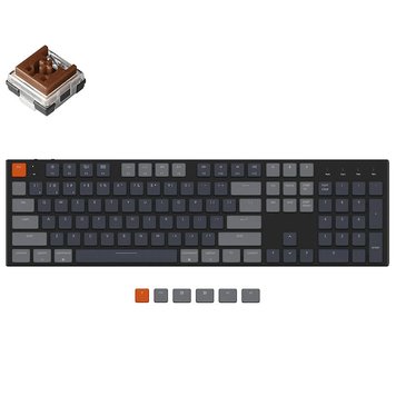 Клавиатура Keychron K5 Wireless Custom Mechanical Keyboard (K5-E3), Ultra-slim, Full Size layout, RGB Backlight, Keychron Low-Profile Optical Brown Switch, Hot-Swap, Bluetooth, USB Type-C, gamer (tastatura/клавиатура) 31594 фото