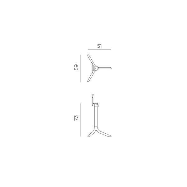 Подстолье металлическое Nardi BASE FLUTE vern. bianco 55653.00.000 28581 DOXYTERRA.md фото