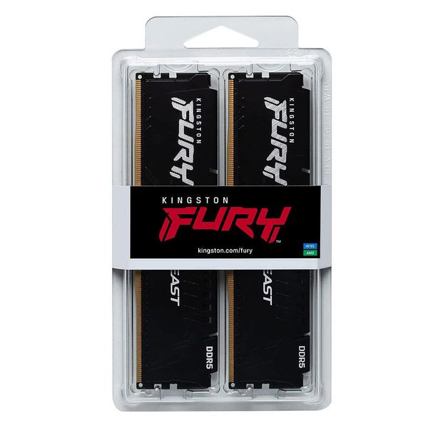 32GB DDR5 Dual-Channel Kit Kingston HyperX FURY Beast Black KF556C40BBK2-32 32B (2x16GB) DDR5 PC5-44800 5600MHz CL40, Retail 32053 foto