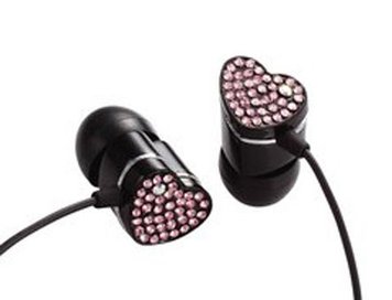 E11002 ELECOM HEART "Gem Drops" Jewel Type Stereo Headphones - (Black, Pink topaz), 20 Hz to 20 kHz, 16 Ohm, 100 dB/1 mW (mini casti/мини наушники) 12150 foto