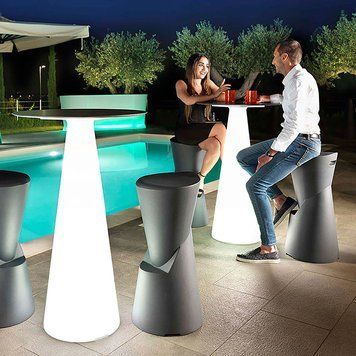 Picior (baza) de masa luminos cu led LYXO TIFFANY Leg H 110 cm leg with Led light outdoor - wire 3m TA307-1100X1+019CA02 included led E27 10W 6500K (picior de masa luminos cu led) 30788 DOXYTERRA.md foto