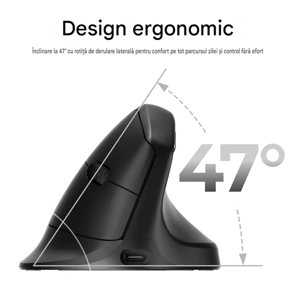 Mouse Keychron M5 Wireless Ergonomic Mouse (M5-A23), DPI Range 100-30000, 750 IPS, Sensor PixArt 3950, Polling Rate 8000 Hz 2.4 GHz/Wired mode & 125Hz Bluetooth mode, Battery 600 mAh, USB Type-C, Black 33512 DOXYTERRA.md foto