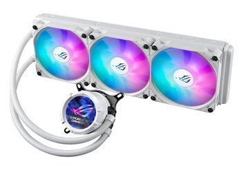 Кулер для процессора ASUS ROG STRIX LC III 360 ARGB LCD White All-In-One CPU Liquid Cooler with LCD Display, Intel LGA 1851,1700,1200,115x, AMD AM5, AM4, ROG STRIX AF-12S ARGB Fan 3x120mm 800&ndash;2200rpm, Air Flow 70.38 CFM, 2.1" Full Color IPS LCD 33332 DOXYTERRA.md фото