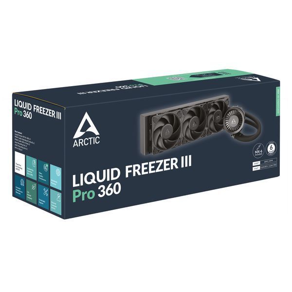 Водяное охлаждение Arctic Liquid Freezer III Pro 360 Multi Compatible All-In-One CPU Water Cooler, Intel 1851/1700 AMD AM5/AM4, VRM Fan: 400&ndash;2500rpm, Pump: 800&ndash;2800rpm, 3x120mm P12 Pro Fan 600&ndash;3000rpm, Airflow 77 cfm/131 m3/h, FDB, ACFRE00180A 33263 DOXYTERRA.md фото