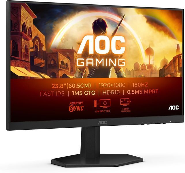 Monitor 23.8 AOC 24G42E Black, IPS, 1920x1080 WUXGA, 180Hz, AdaptiveSync, 0.5ms MPRT, 300cd, HDR10, HDMI+DP 243836 DOXYTERRA.md фото