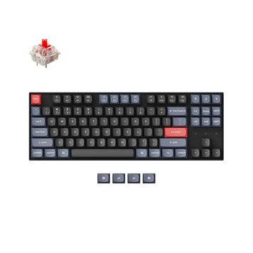 Клавиатура Keychron K8 Pro QMK/VIA Wireless Custom Mechanical Keyboard (K8P-H1) Black, 80% TKL layout, RGB Backlight, Gateron G pro Mechanical Red Switch, Hot-Swap, Bluetooth, USB Type-C, gamer (tastatura/клавиатура) 31597 фото