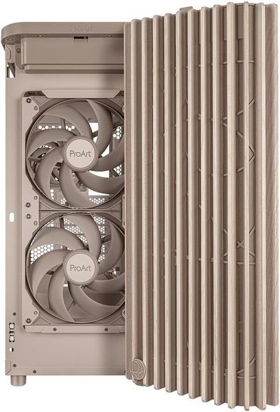 Carcasa Case ATX ASUS ProArt PA401 Wood Edition Beige - Mesh Panel no PSU, Mesh Panel Side, 2x160 mm Fans Front, 1x120 mm Fan Rear, 2xUSB 3.2 Gen1, USB 3.2 Gen2 Type C, Audio-out&Mic 33333 DOXYTERRA.md foto