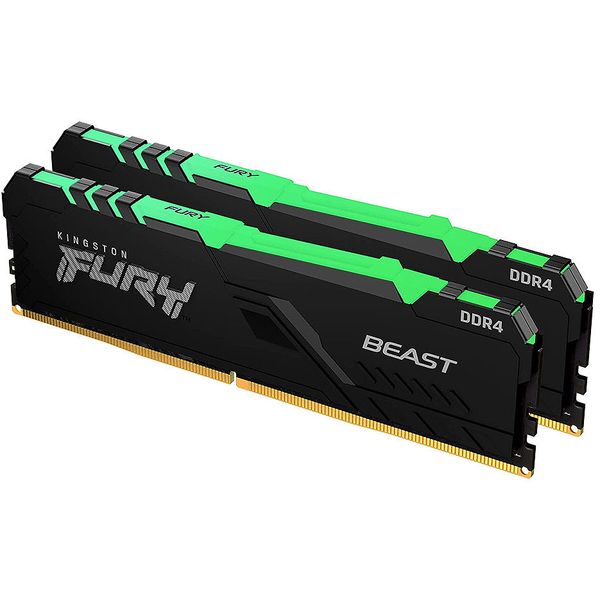 32GB DDR5 Dual-Channel Kit Kingston HyperX FURY Beast RGB Black KF556C36BBEAK2-32 32GB (2x16GB) DDR5 PC5-44800 5600MHz CL36-38-38, Retail 32056 фото