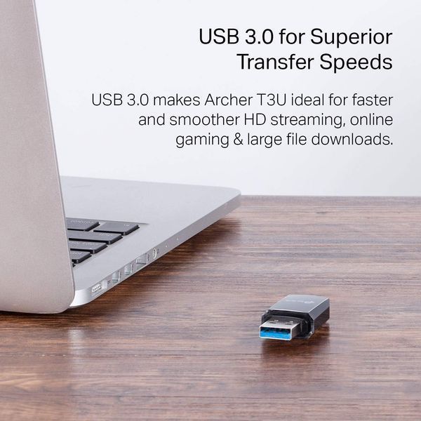 TP-LINK Archer T3U AC1300 Wireless Dual Band USB Adapter, 867Mbps on 5GHz + 400Mbps on 2.4GHz, 802.11a/b/g/n/ac, MU-MIMO, Mini size 32284 DOXYTERRA.md фото
