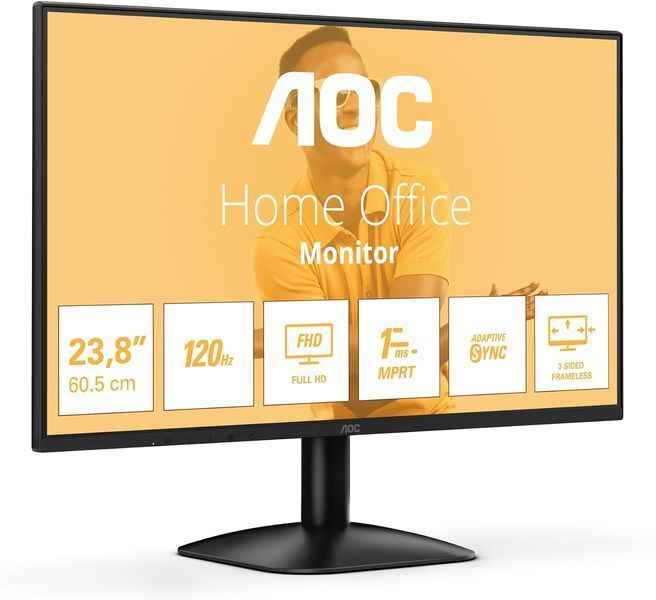 Monitor 23.8 AOC 24B31H Black, IPS, 1920x1080 FHD, 120Hz, AdaptiveSync, 1msMPRT, 300cd, MegaDCR, D-Sub+HDMI 236421 DOXYTERRA.md фото
