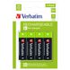 Verbatim AA Rechargeable Battery 2500mAh 4 Pack 49517 30241 фото 2