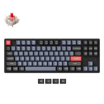 Клавиатура Keychron K8 Pro QMK/VIA Wireless Custom Mechanical Keyboard (K8P-J1) Black, 80% TKL layout, Aluminium Frame, RGB Backlight, Gateron G pro Mechanical Red Switch, Hot-Swap, Bluetooth, USB Type-C, gamer (tastatura/клавиатура) 31598 фото