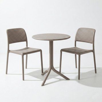Комплект садовой мебели стол Nardi STEP + 2 стула Nardi Bora Bistrot TORTORA 33366 DOXYTERRA.md фото