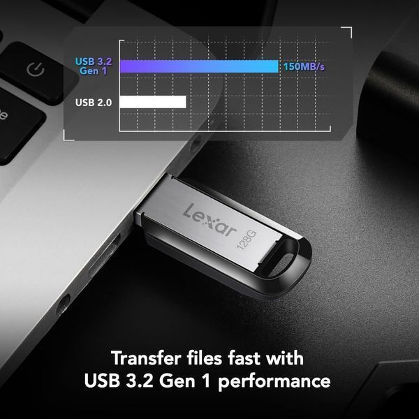 Memorie portabila Flash USB 128GB USB Flash Drive Lexar JumpDrive M400 Metal Casing (LJDM400128G-BNBNG), USB 3.2 33295 DOXYTERRA.md foto