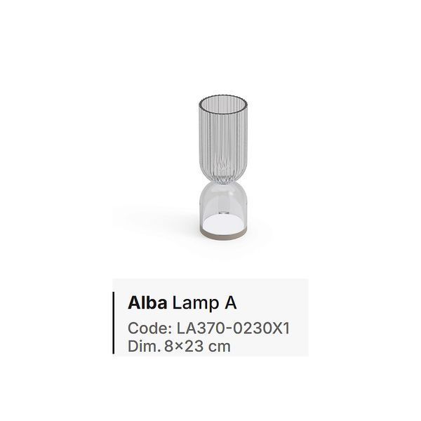 Декоративная настольная лампа LYXO Alba Lamp A Grigio Fume LED 2.5W 3000K Battery 800mAh LA370-0230X1+446CA25 (Декоративная настольная лампа со светодиодной подсветкой для улицы) 32255 DOXYTERRA.md фото