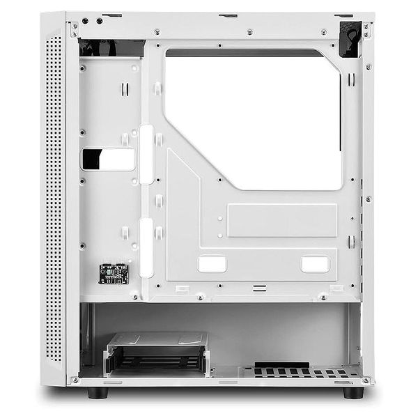 Компьютерный корпус Sharkoon RGB SLIDER White ATX Case, Side Panel of Tempered Glass, no PSU, Tool-free, Cable Management, Front Panel ARGB LED Strip, Fans: Rear 1x120mm installed, ARGB Controller, 2x3.5 31073 фото