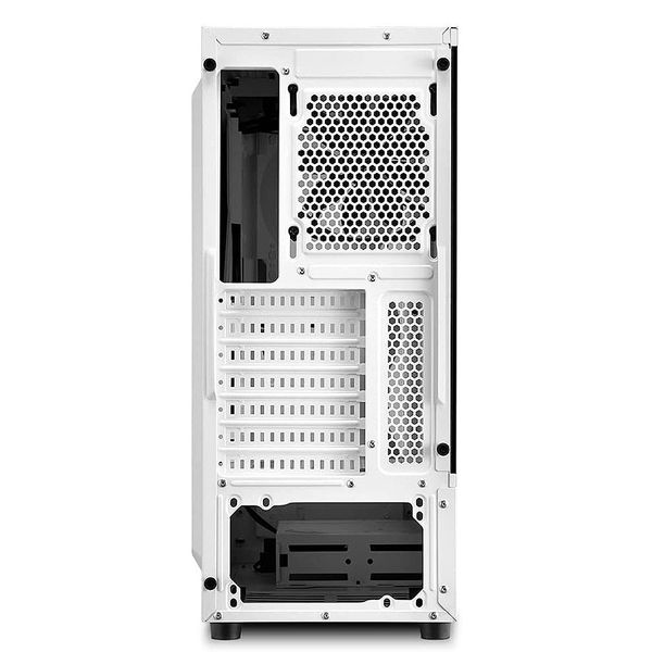 Компьютерный корпус Sharkoon RGB SLIDER White ATX Case, Side Panel of Tempered Glass, no PSU, Tool-free, Cable Management, Front Panel ARGB LED Strip, Fans: Rear 1x120mm installed, ARGB Controller, 2x3.5 31073 фото