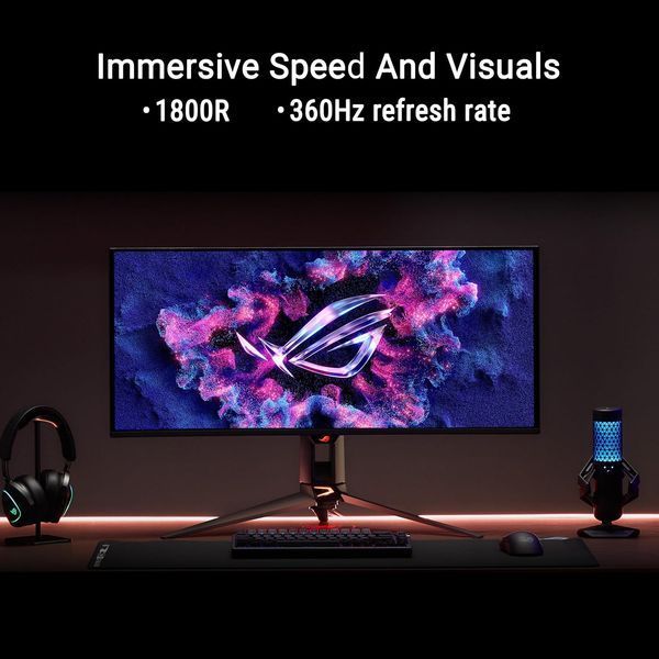 Монитор 34 ASUS ROG Swift Tandem RGB QD-OLED PG34WCDN HDR500 4K Gaming Monitor Curved 21:9, 0.231, 0.03ms, 360Hz, 1300cd/m2, DCI-P3 99%, Ergonomic Stand, Contrast 1.500.000:1, 3440x1440, USB Hub, DisplayPort 2.1/2xHDMI v2.1/USB-C 33597 DOXYTERRA.md фото