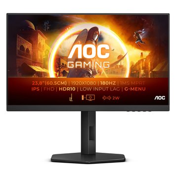 23.8 AOC IPS LED 24G4X Black (0.5ms, 1000:1, 300cd, 1920x1080, 178°/178°, 2 x HDMI2.0, DisplayPort, Refresh Rate up to 180Hz, HDR10, Adaptive sync / NVIDIA G-Sync, Speakers 2 x 2W, Height Adjustment, Audio Line-out, VESA) AOC 24G4X фото