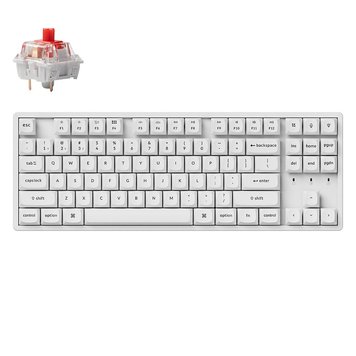 Tastatura Keychron K8 Pro QMK/VIA Wireless Custom Mechanical Keyboard (K8P-Q1) White, 80% TKL layout, Aluminium Frame, RGB Backlight, Keychron K pro Mechanical Red Switch, Hot-Swap, Bluetooth, USB Type-C, gamer (tastatura/клавиатура) 31599 foto