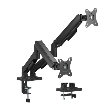 Крепление мониторов Brateck LDT97-C024 Gas Spring Dual Monitor Arm for 2 monitors, Clamp/Grommet, 17"-32", Tilt Range +90&deg; ~ -90&deg;; Swivel Range +90&deg; ~ -90&deg;; Screeen Rotation 360&deg;, VESA: 75x75, 100x100, Arm Extend: 450mm, Weight Capacity per screen 9 Kg 33396 DOXYTERRA.md фото