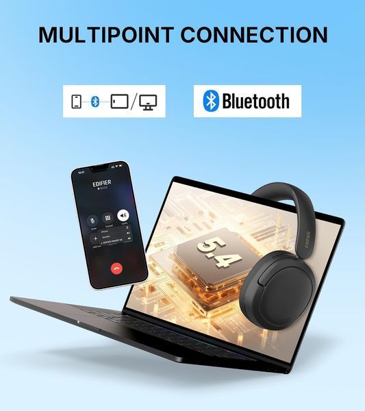 Casti Edifier W800BT SE black Wireless Over-Ear Headphones, Bluetooth V5.4, SBC, 40mm dynamic driver, up 45 hours playtime, Fast charge, USB-C (audio), Edifier Connect app, multipoint connection, foldable 33358 DOXYTERRA.md foto