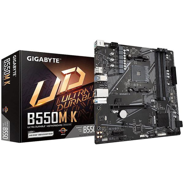 Материнская плата Gigabyte B550M K AMD B550, AM4, Dual DDR4 4733MHz, PCI-E 4.0/3.0 x16, HDMI 2.1/Display Port 1.4, USB 3.2, SATA RAID 6Gb/s, 2xM.2 x4 Socket, 64Gb/s M.2 support PCIe 4.0 x4, SB 8-Ch., GigabitLAN 31261 фото