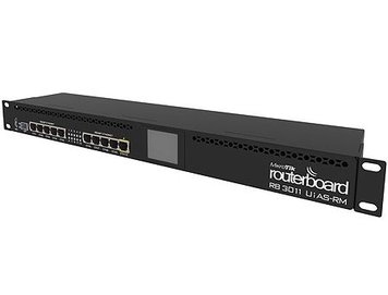 Mikrotik RouterBOARD 3011UiAS (RB3011UiAS-RM), Dual core 1.4GHz ARM CPU, 1GB RAM, 10xGbit LAN, 1xSFP port, RouterOS L5, 1U rackmount case, LCD panel 24884 фото