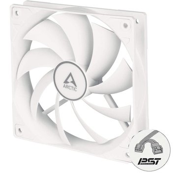 Case/CPU FAN Arctic P12 PWM PST, Pressure-optimised Fan with PWM PST, White/White, 120x120x25 mm, 4-Pin-Connector + 4-Pin-Socket, 200-1800rpm, Noise 0.3 Sone, 56.3 CFM (95.7 m3/h) (ACFAN00170A) 29095 фото