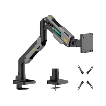 Крепление мониторов Brateck LDT101-C012 Armada Heavy-Duty Gas Spring Gaming Monitor Arm for 1 monitor, Clamp/Grommet, 24"-57", Tilt Range +70&deg; ~ -45&deg;; Swivel Range +90&deg; ~ -90&deg;; Screeen Rotation 360&deg;, VESA: 75x75, 100x100, Arm Extend: 504mm 33397 DOXYTERRA.md фото
