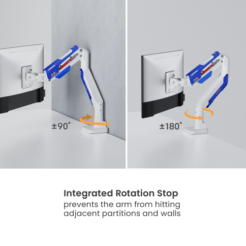 Suport pentru monitoare Brateck LDT101-C012 Armada Heavy-Duty Gas Spring Gaming Monitor Arm for 1 monitor, Clamp/Grommet, 24"-57", Tilt Range +70&deg; ~ -45&deg;; Swivel Range +90&deg; ~ -90&deg;; Screeen Rotation 360&deg;, VESA: 75x75, 100x100, Arm Extend: 504mm 33397 DOXYTERRA.md foto