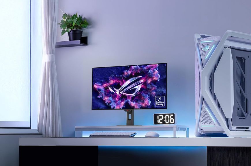 Монитор 32 ASUS ROG Strix OLED XG32UCWMG HDR400 4K Gaming Monitor WIDE 16:9, 0.182, 0.03ms, Dual Mode 4K 240Hz FHD 480Hz, 1300cd/m2, FreeSync&G-Sync, Contrast 1.500.000:1, 3840x2160 WOLED, USB Hub, DisplayPort 1.4/2xHDMI v2.1/USB-C 33599 DOXYTERRA.md фото
