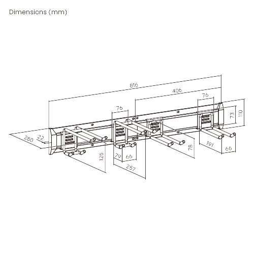 Suport organizator pentru unelte Brateck LGS01-01 Versatile Heavy-Duty Wall Storage Rack, 816x125x280mm, 2xDouble Hooks, 2x Four Hooks, 2xStraps, Weight Capacity 136Kg  33398 DOXYTERRA.md foto