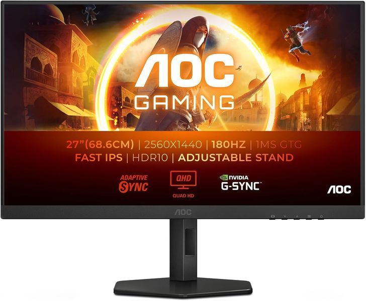 Monitor 27 AOC Q27G4XF Black, IPS, 2560x1440 WQHD, 180Hz, AdaptiveSync, 0.5msMPRT, 300cd, HDR400, HDMI+DP, Pivot 233811 DOXYTERRA.md foto