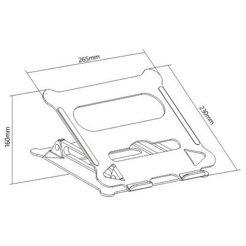 Suport pliabil pentru laptop din aluminiu LumiVida LV-AR-15 Foldable Stepless Adjustment Aluminum Laptop Riser for 11"-15" Laptops & Tablets, Weight Capacity 5Kg 33414 DOXYTERRA.md foto