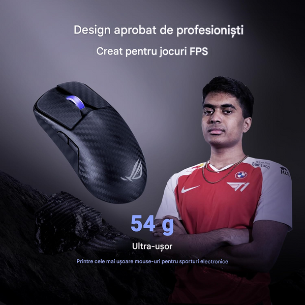 Gaming Wireless Mouse Asus ROG Harpe Ace Extreme, Black, 42000 dpi, 8000 Hz, Baterie integrată, USB, 90MP03U0-BMUA00 262602 DOXYTERRA.md foto