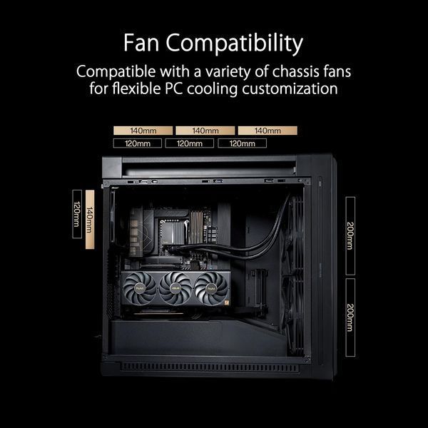 Carcasa Case E-ATX ASUS ProArt PA602 - Tempered Glass Panel no PSU, Tempered Glass Side, 2x200 mm Fans Front, 1x140 mm Fan Rear, 2xUSB 3.2 Gen1, USB 3.2 Gen2 Type C, 2xUSB 2.0, Audio-out&Mic 33128 DOXYTERRA.md foto
