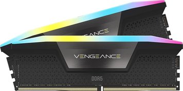 32GB DDR5 Dual-Channel Kit Corsair Vengeance RGB Black 32GB (2x16GB) DDR5 (CMH32GX5M2B6400C36) PC5-51200 6400MHz CL36-48-48, Retail 32062 фото