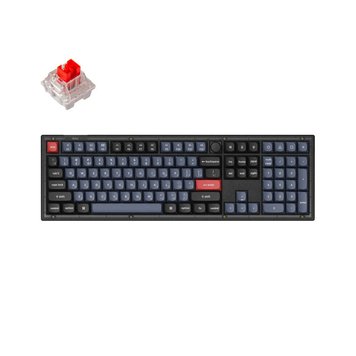 Tastatura Keychron V6 QMK/VIA Custom Mechanical Keyboard Russian Layout (V6-C1-RU) Frosted Black, Full Size layout, Knob, RGB Backlight, Keychron K pro Mechanical Red Switch, Hot-Swap, USB Type-C, gamer (tastatura/клавиатура) 31601 foto