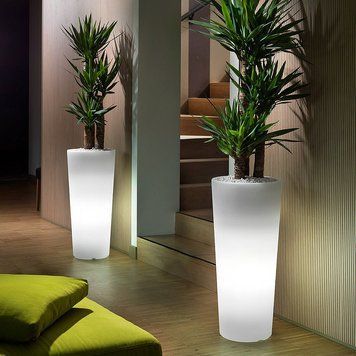 Cache-pot vaza de exterior cu iluminare LYXO GAIA Round Cache-Pot with LED Light E27 10W 6.500K, IP65, Wire inox base, H 130 cm, CH302-1300X1+019CA02 (Ghiveci luminos cu lumina LED cu alimentare cu fir 3m cu baza din otel inoxidabil-cu fir) 33452 DOXYTERRA.md foto