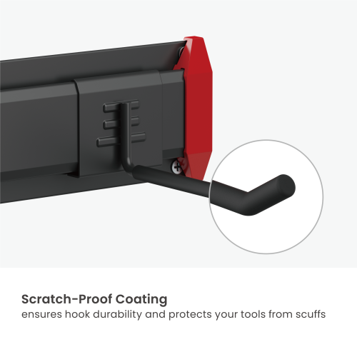 Suport organizator pentru unelte Brateck LGS01-02 Versatile Heavy-Duty Wall Storage Rack, 1222x125x280mm, 2xSingle Hooks, 4xDouble Hooks, 2x Four Hooks, 2xStraps, Weight Capacity 228Kg 33399 DOXYTERRA.md foto