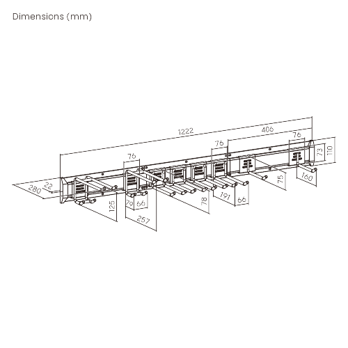 Suport organizator pentru unelte Brateck LGS01-02 Versatile Heavy-Duty Wall Storage Rack, 1222x125x280mm, 2xSingle Hooks, 4xDouble Hooks, 2x Four Hooks, 2xStraps, Weight Capacity 228Kg 33399 DOXYTERRA.md foto