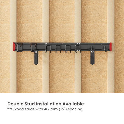 Suport organizator pentru unelte Brateck LGS01-02 Versatile Heavy-Duty Wall Storage Rack, 1222x125x280mm, 2xSingle Hooks, 4xDouble Hooks, 2x Four Hooks, 2xStraps, Weight Capacity 228Kg 33399 DOXYTERRA.md foto