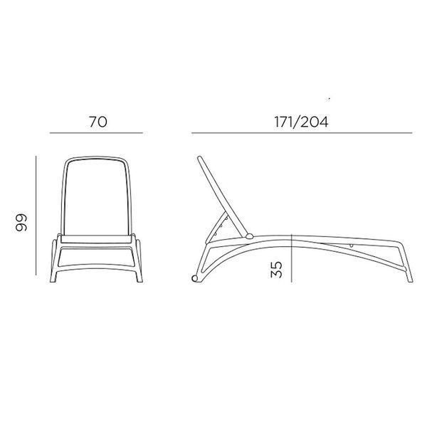 Шезлонг Лежак Nardi ATLANTICO TORTORA bianco 40450.10.107 (Шезлонг Лежак для сада террасы бассейна) 28264 DOXYTERRA.md фото