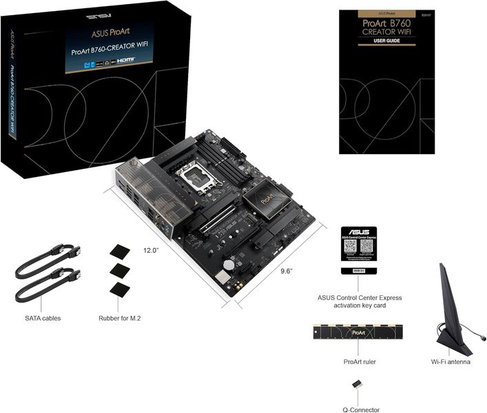 Placa de baza ASUS PROART B760-CREATOR WIFI Intel B760, LGA1700, Dual DDR5 7800+MHz, PCIe 5.0 x16, Display Port/HDMI, USB3.2, USB Type-C, SATA RAID, 3 x M.2 slots PCIe 4.0 x4, SB 8-Ch., 2.5Gb Ethernet, Wi-Fi 6 802.11ax, Aura Sync RGB Lighting 32125 foto