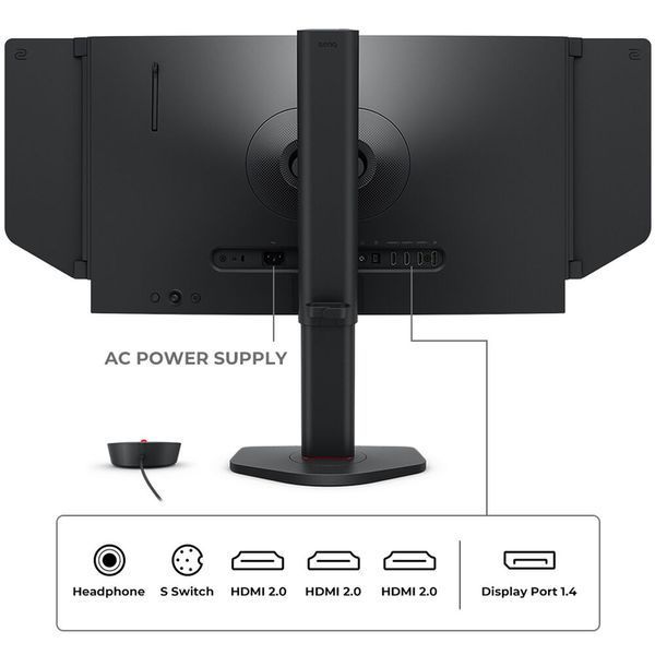Monitor 24.1-24.4 BenQ Zowie XL2566X+ Gaming, Black/Red, TN, FHD 1920x1080, 400Hz, 1ms, 320cd, CR1000; 1,HDMI+DP 227860 DOXYTERRA.md foto
