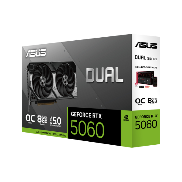 Видеокарта ASUS DUAL-RTX5060-O8G, GeForce RTX5060 8GB GDDR7, 128-bit, GPU/Mem speed 2565/28Gbps, PCI-Express 5.0, HDMI 2.1b/3xDisplay Port 2.1b 32763 DOXYTERRA.md фото