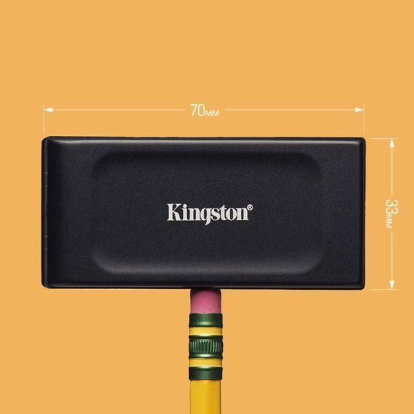 Внешний SSD 1TB Kingston XS1000 SXS1000/1000G External SSD, Black, Read 1050 MB/s, Write 1000 MB/s, USB 3.2 Gen.2, USB-A to USB-C adapter 33300 DOXYTERRA.md фото