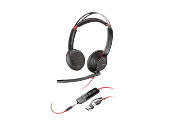 HP Poly Blackwire 5220 Stereo USB-C Headset + 3.5mm Plug + USB-C/A Adapter 8X231AA, Noise-cancelling Microphone, Remote Call Control, Mic. Frequency Response 100 Hz&ndash;10 kHz, Output 20 Hz&ndash;20 kHz, 32Ohm, 2.2m Cable 33575 DOXYTERRA.md фото
